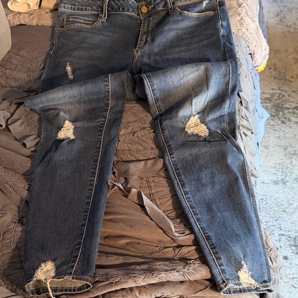 Articles Of Society Distressed Dark Blue Skinny Jeans